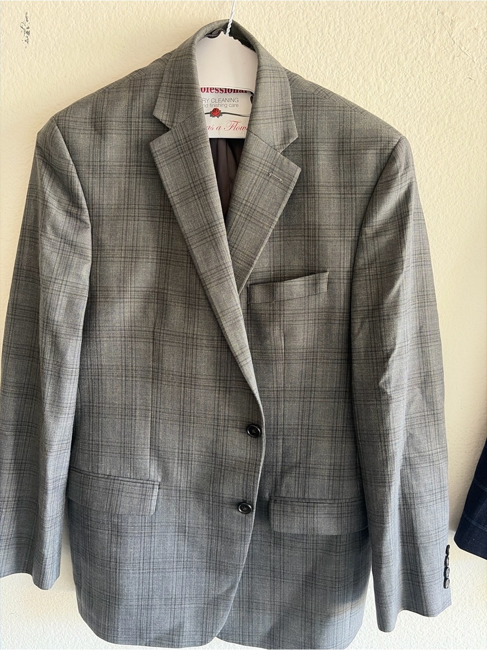 Macy's Men's Gray Plaid Sport Coat - Two-Button Blazer